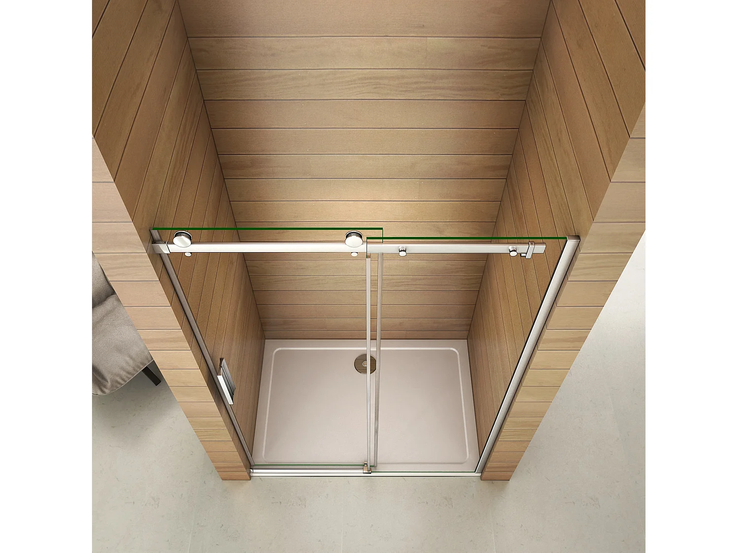 150x195 cm Porta Doccia Per Nicchia Anta Scorrevole Ingresso Laterale in Vetro 6 mm Temperato Trasparente Telai In Alluminio Cromato Lucido