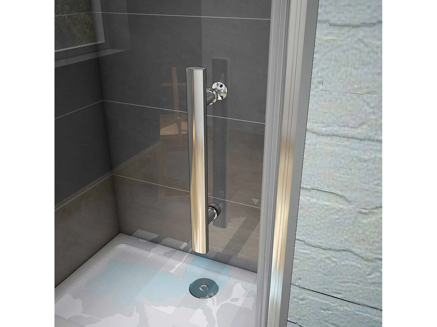 185 cm Box Doccia Per Nicchia Porta Battente Larga 70 cm in Vetro 6 mm Temperato Trasparente Anticalcare Telaio Cromo Lucido