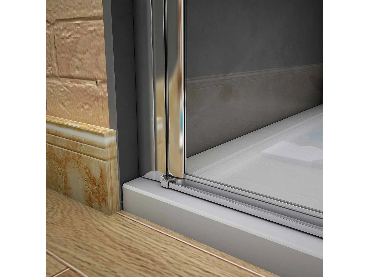 185 cm Box Doccia Per Nicchia Porta Battente Larga 70 cm in Vetro 6 mm Temperato Trasparente Anticalcare Telaio Cromo Lucido