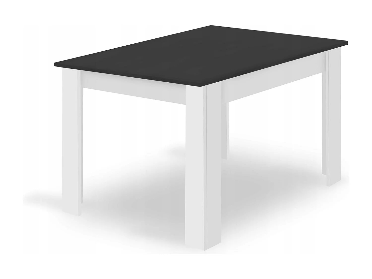 Conjunto Valora com mesa retangular 120x80 preta e branca + 4 cadeiras pretas