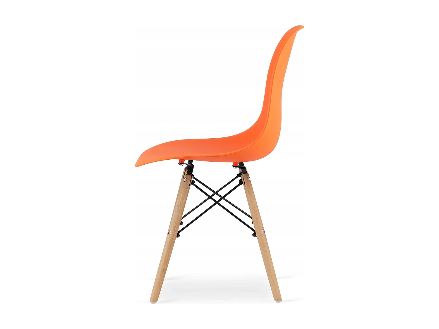 Ensemble table ronde Valora KOVA 60 en MDF blanc + 2 chaises OSAKA orange