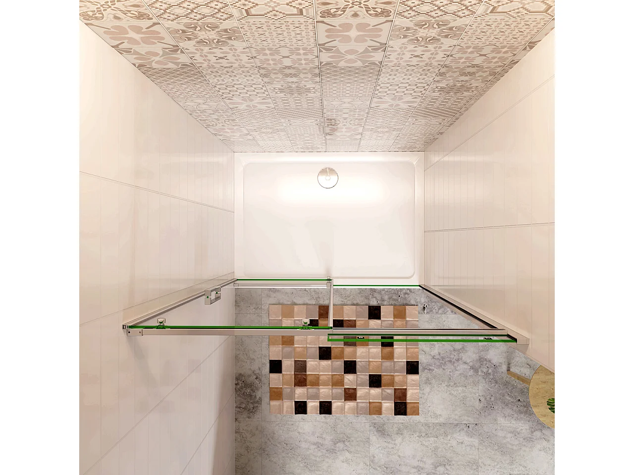 140x195 cm Porta Doccia Per Nicchia Anta Scorrevole Ingresso Laterale in Vetro 8 mm Temperato Trasparente Anticalcare Cromato Lucido