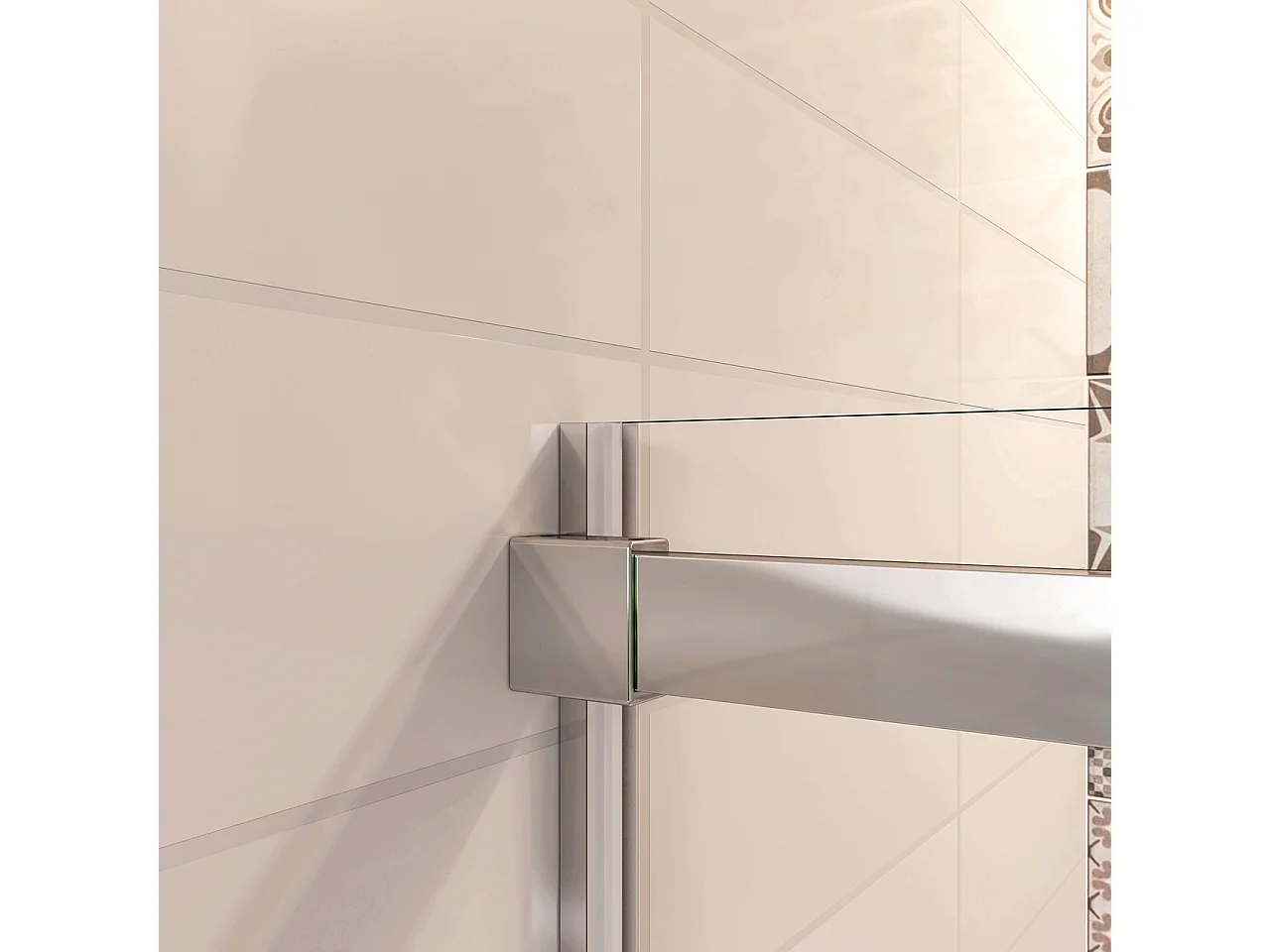 140x195 cm Porta Doccia Per Nicchia Anta Scorrevole Ingresso Laterale in Vetro 8 mm Temperato Trasparente Anticalcare Cromato Lucido