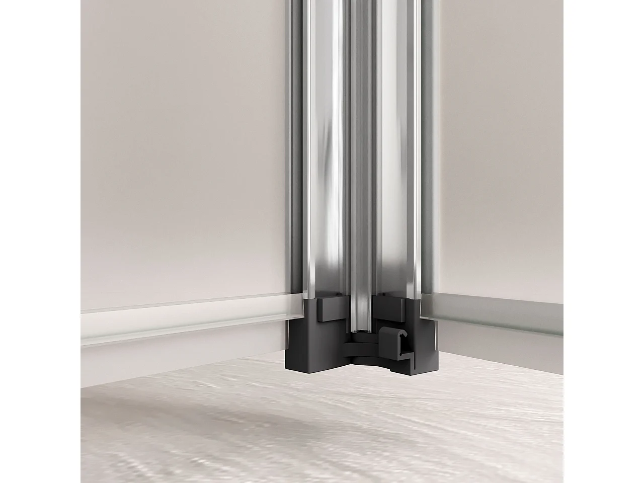 185 cm Box Doccia per Nicchia Porta a Soffietto 90 cm Vetro Temperato 5 mm Satinato Opaco Profilo Cromato Lucido