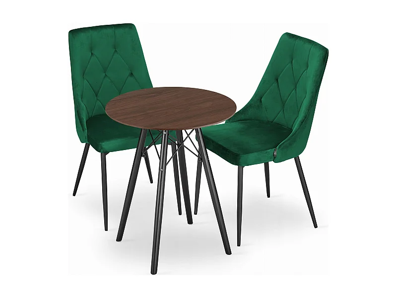 Ensemble de 2 tables Valora KOVA 60 en frêne, rondes, au design moderne