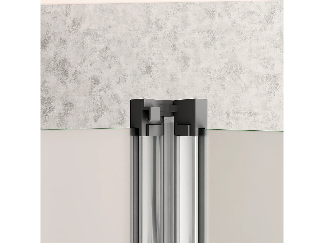 185 cm Box Doccia per Nicchia Porta a Soffietto 100 cm Vetro Temperato 5 mm Satinato Opaco Profilo Cromato Lucido