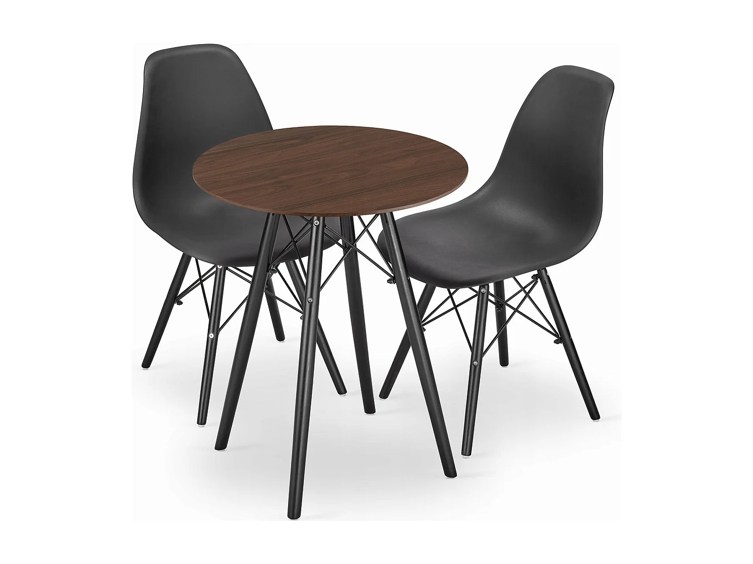 Ensemble de 2 tables rondes Valora KOVA 60 en frêne, design moderne