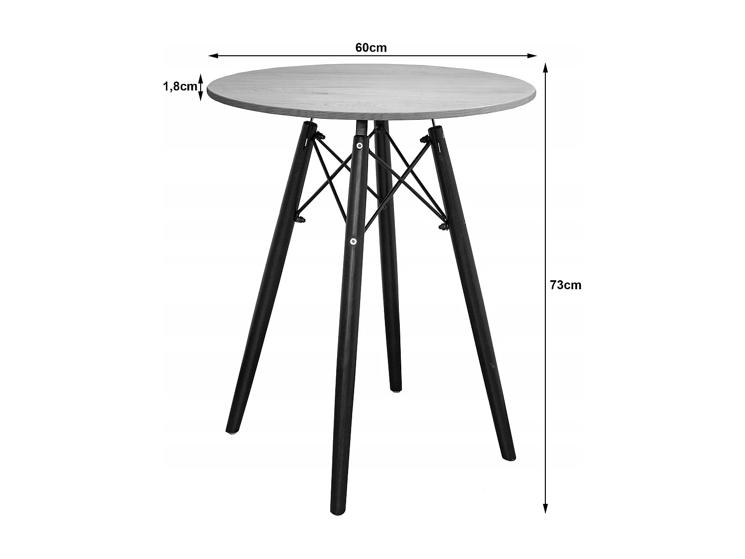 Ensemble de 2 tables rondes Valora KOVA 60 en frêne, design moderne