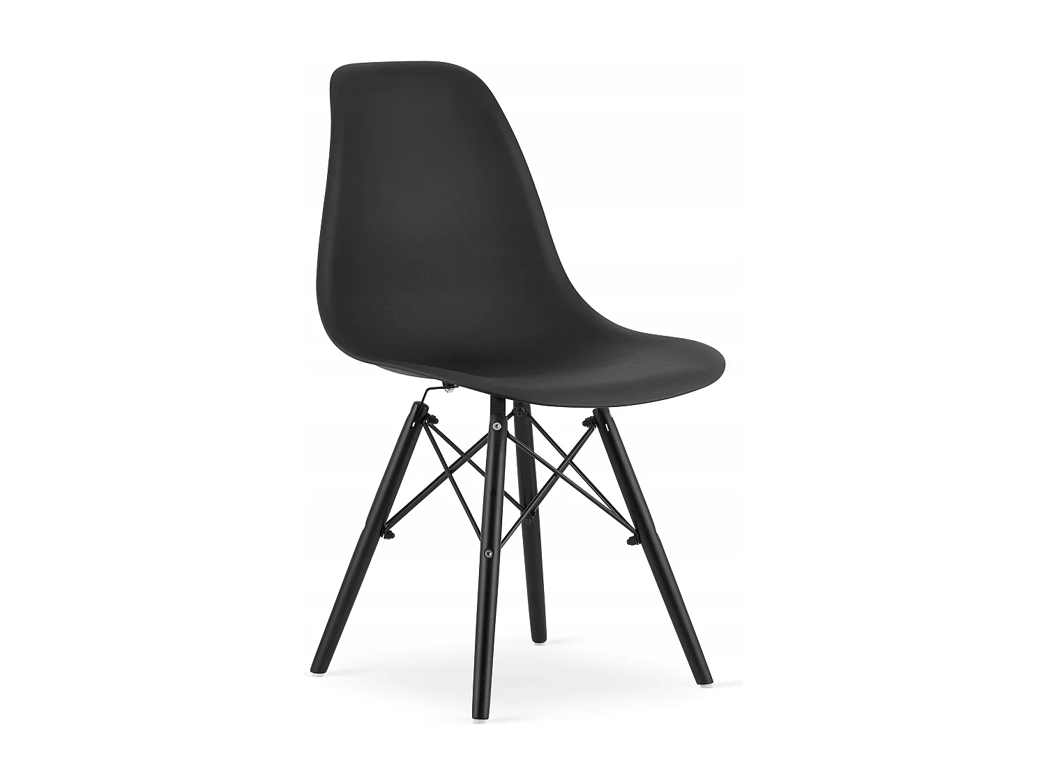 Ensemble table ronde Valora KOVA 80, chaises frêne et noires pour salle à manger (x4)