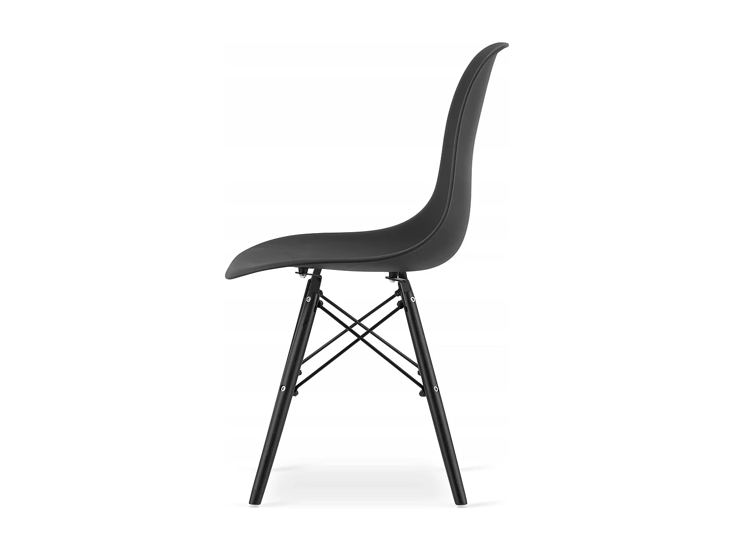 Ensemble table ronde Valora KOVA 80, chaises frêne et noires pour salle à manger (x4)