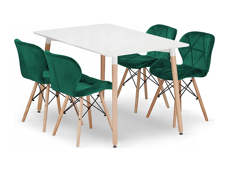 Valora YURO Tafelset Modern Wit MDF Beukenpoten om te dineren x4