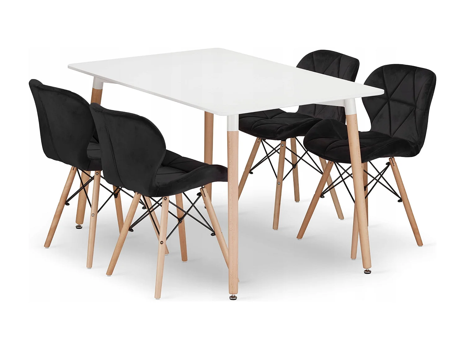 Valora YURO Set de Tables Rectangulaires MDF Hêtre Blanc x4