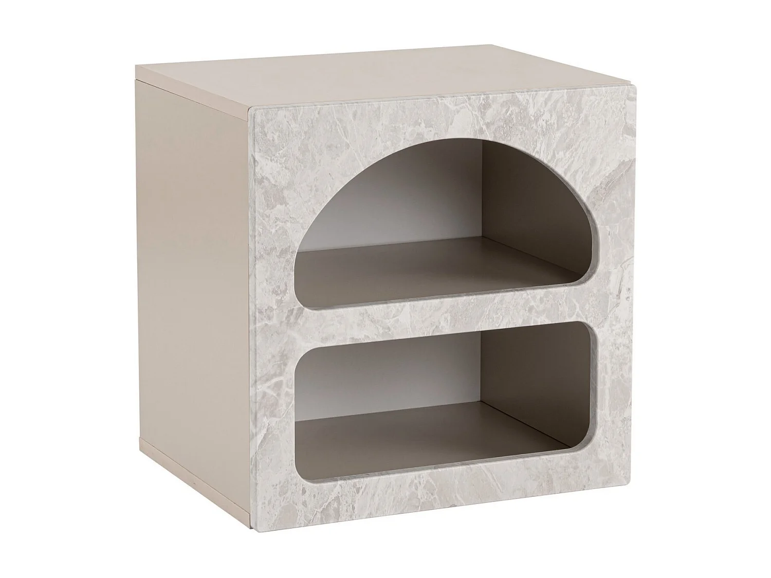 Lot de 2 tables de chevet avec rangements -Effet marbre gris - LUELA