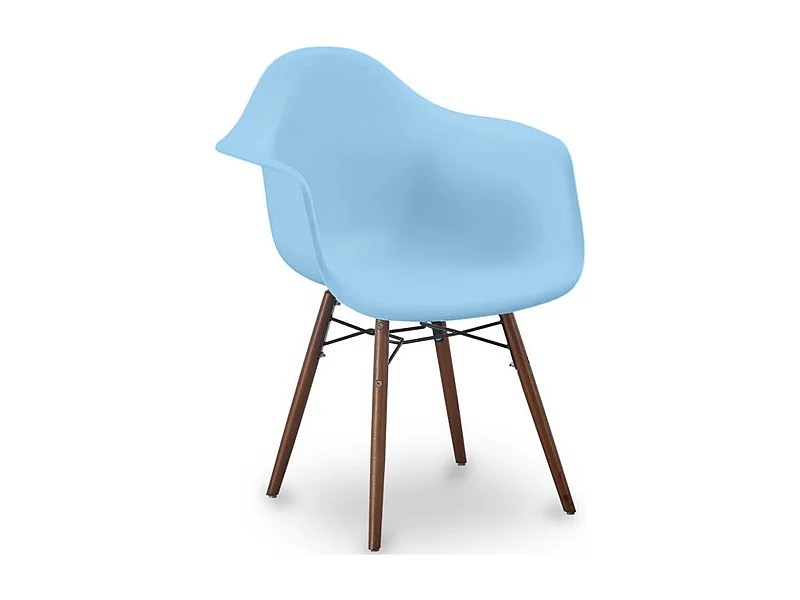 Chaises de Salle à Manger - Design Scandinave - Pieds en Bois Foncé - Nordika Bleu clair