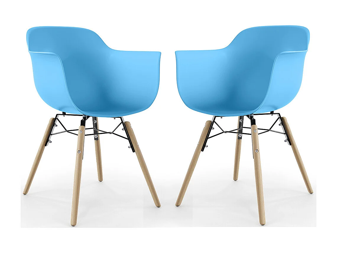 Sedia da Pranzo - Design Scandinavo - Gambe in Legno - Set di 2 - Nordika