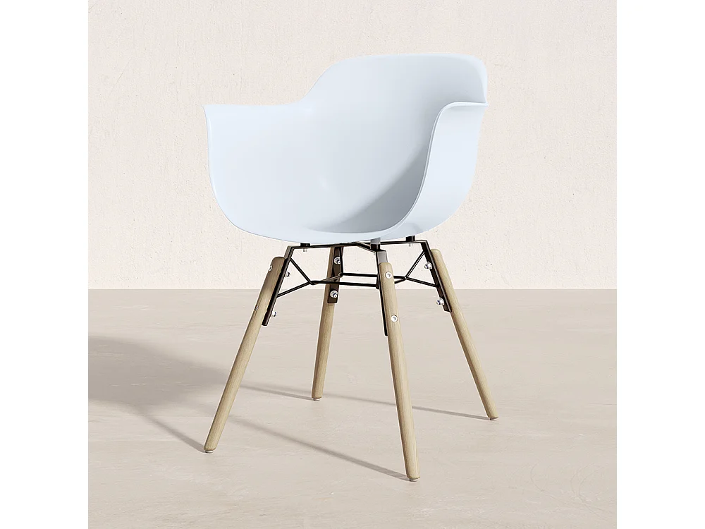 Chaise de Salle à Manger - Design Scandinave - Pieds en Bois - Lot de 2 - Nordika Rose pâle