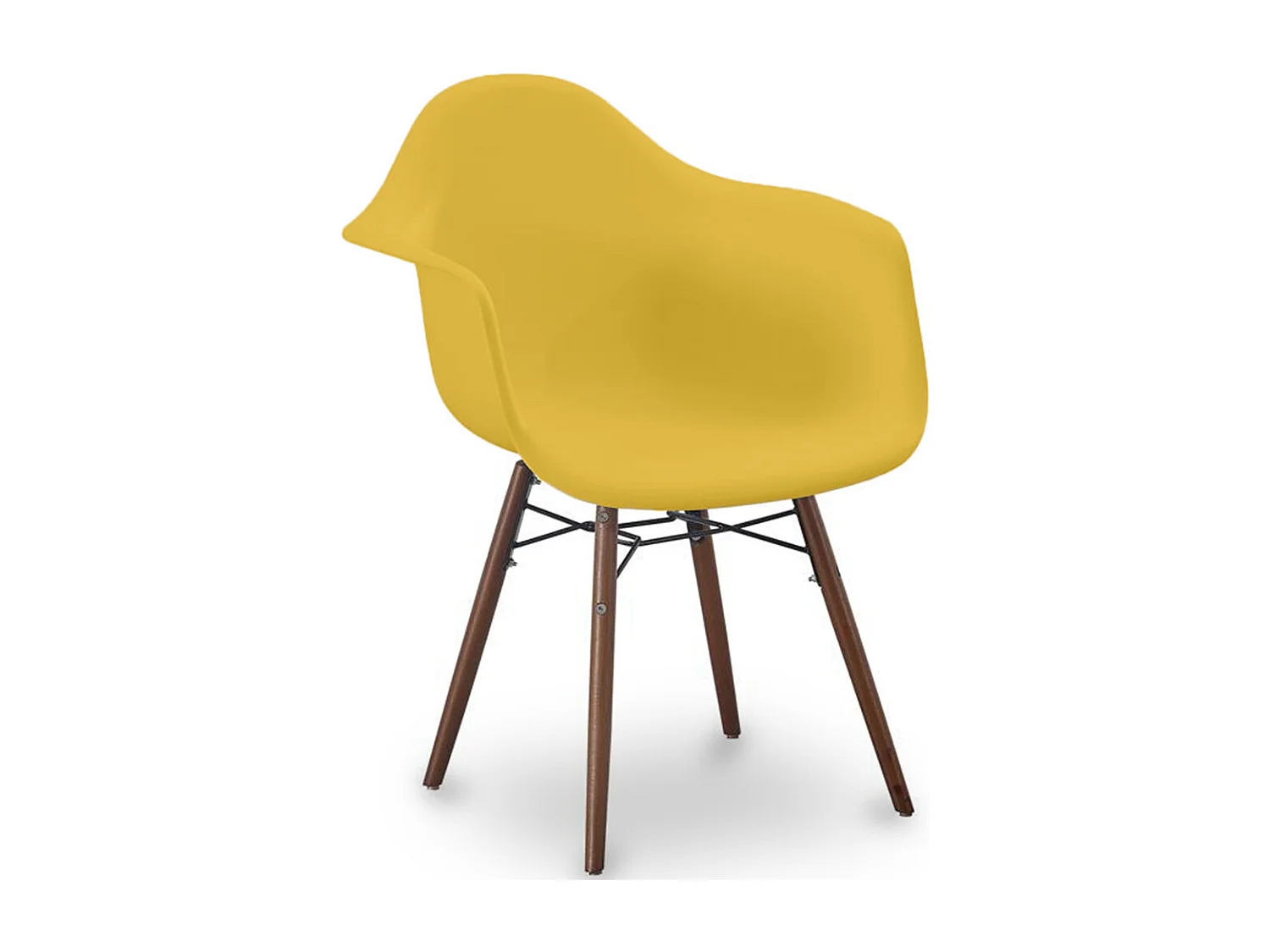 Chaises de Salle à Manger - Design Scandinave - Pieds en Bois Foncé - Nordika Jaune pâle