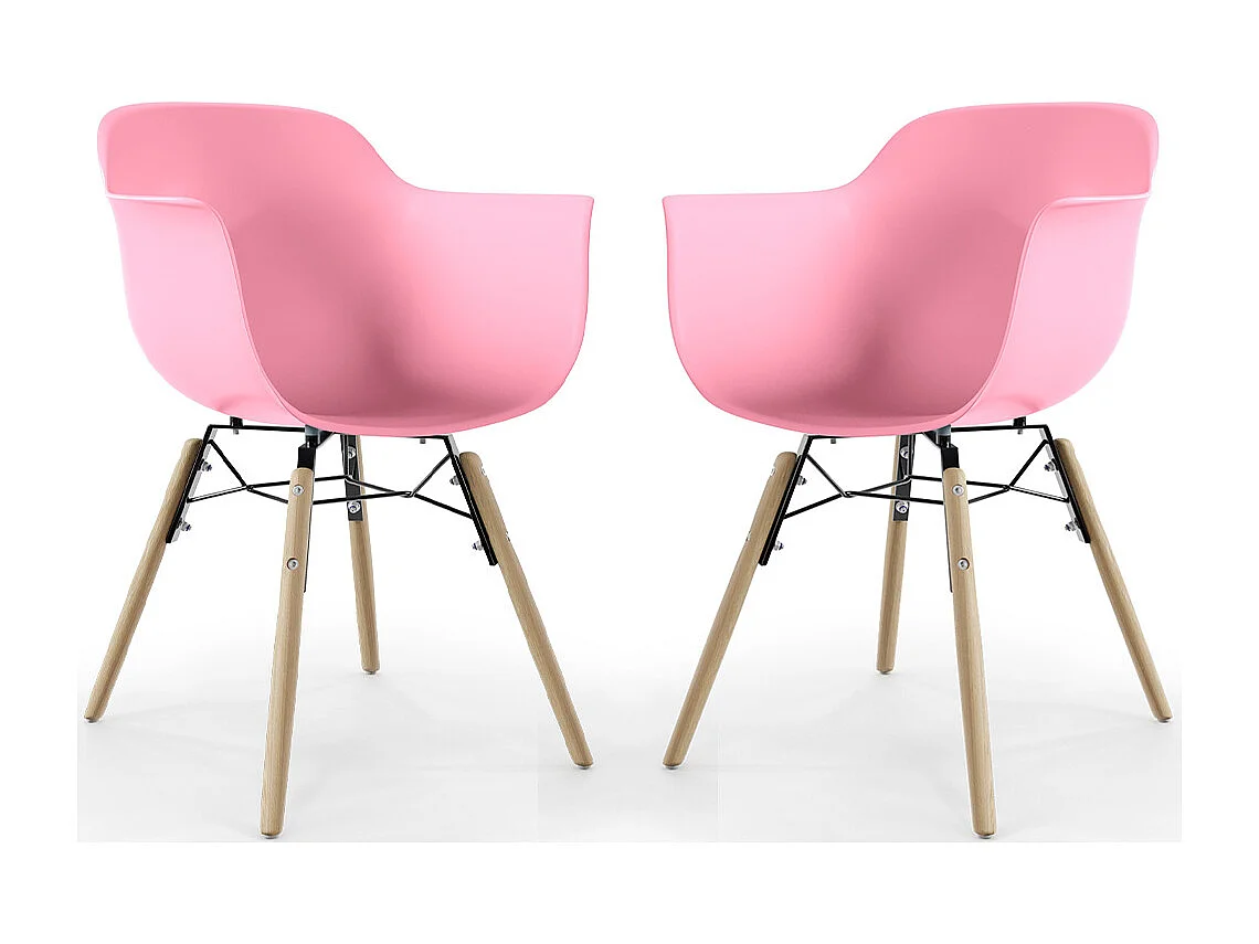 Sedia da Pranzo - Design Scandinavo - Gambe in Legno - Set di 2 - Nordika