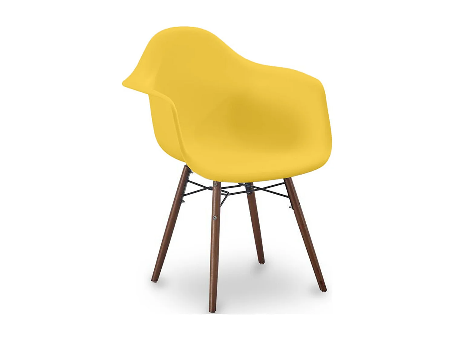Chaises de Salle à Manger - Design Scandinave - Pieds en Bois Foncé - Nordika Jaune