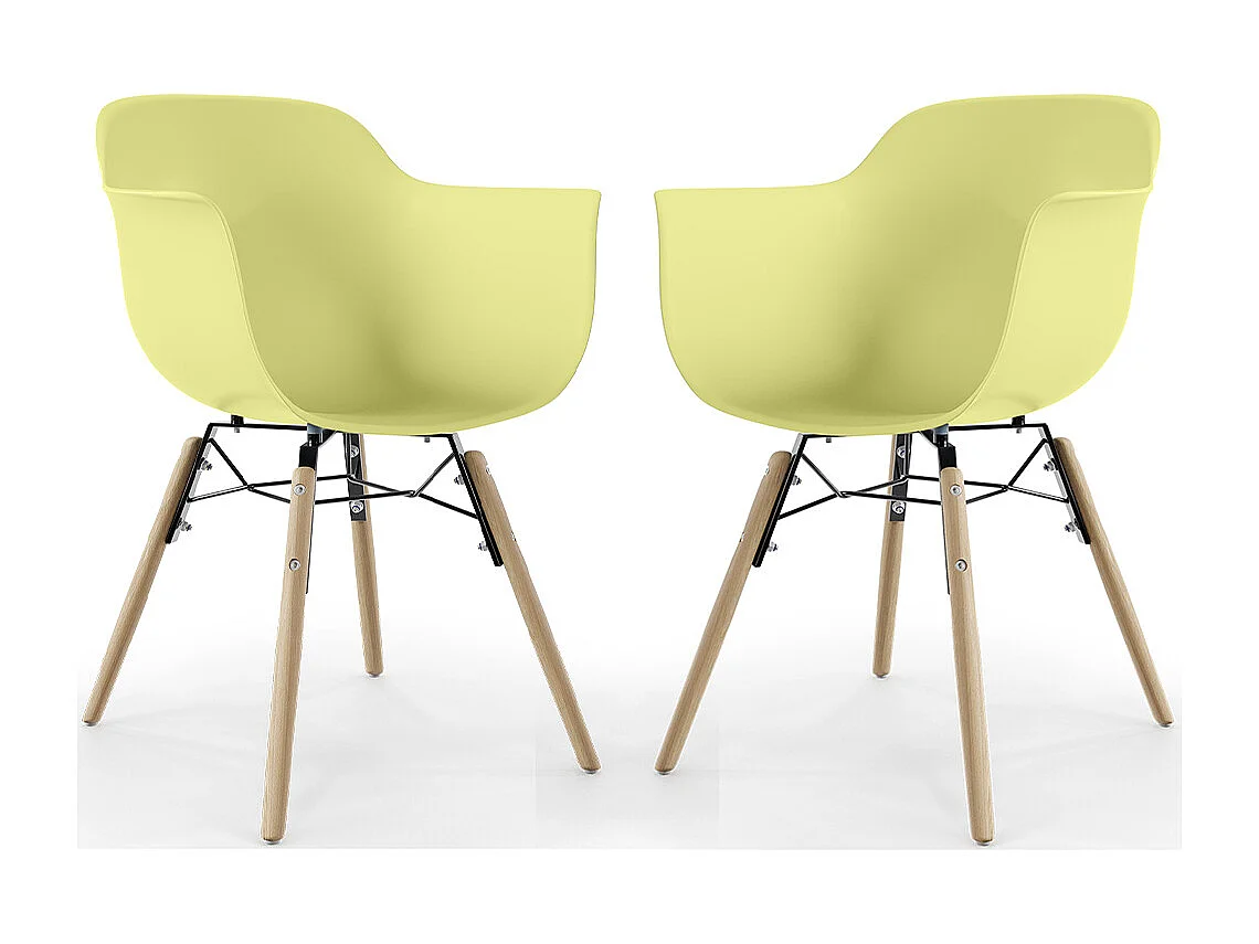 Silla de Comedor - Diseño Escandinavo - Patas de Madera - Pack de 2 - Nordika