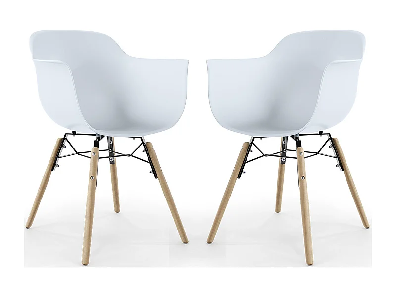 Sedia da Pranzo - Design Scandinavo - Gambe in Legno - Set di 2 - Nordika