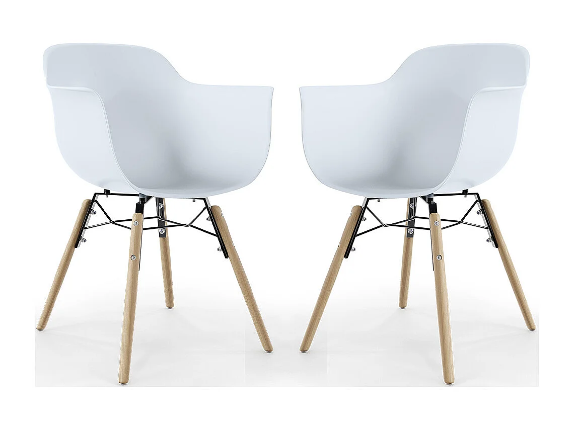 Silla de Comedor - Diseño Escandinavo - Patas de Madera - Pack de 2 - Nordika