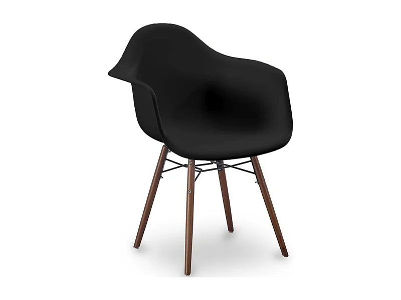 Chaises de Salle à Manger - Design Scandinave - Pieds en Bois Foncé - Nordika Noir