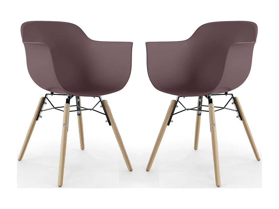 Sedia da Pranzo - Design Scandinavo - Gambe in Legno - Set di 2 - Nordika