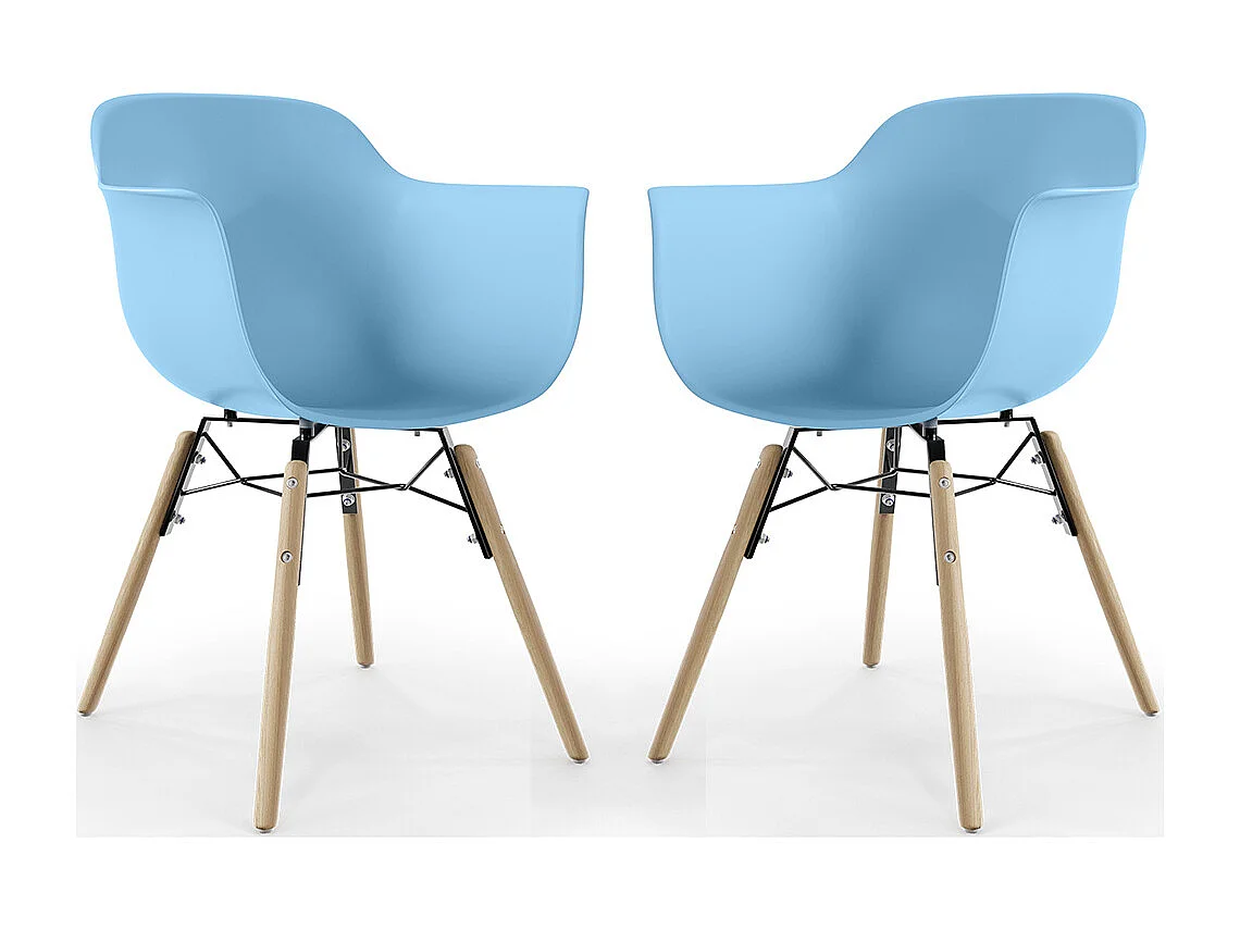 Silla de Comedor - Diseño Escandinavo - Patas de Madera - Pack de 2 - Nordika