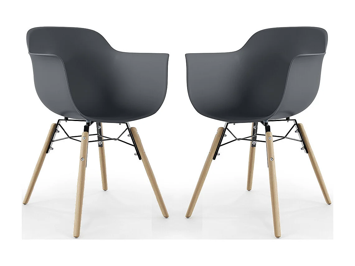 Sedia da Pranzo - Design Scandinavo - Gambe in Legno - Set di 2 - Nordika