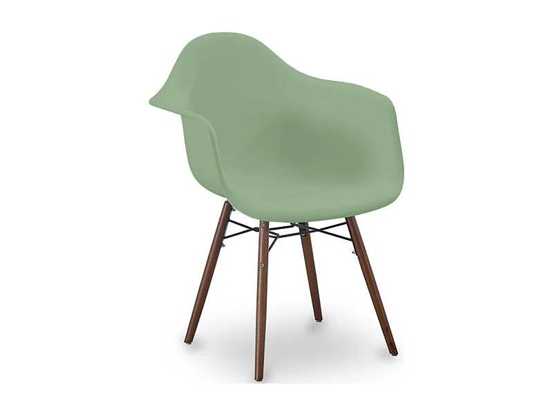 Chaises de Salle à Manger - Design Scandinave - Pieds en Bois Foncé - Nordika Vert pastel
