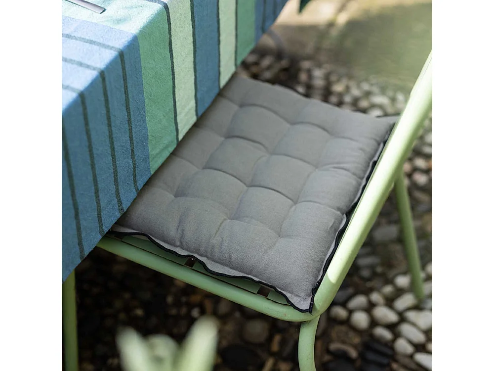 Galette de chaise en coton recyclé Grace (Lot de 6) Ombre