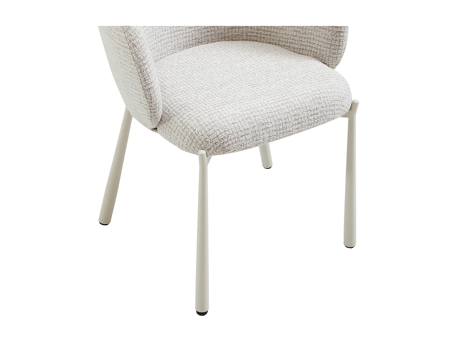 Lot de 6 chaises en tissu tweed et métal - Crème - SIJOLA