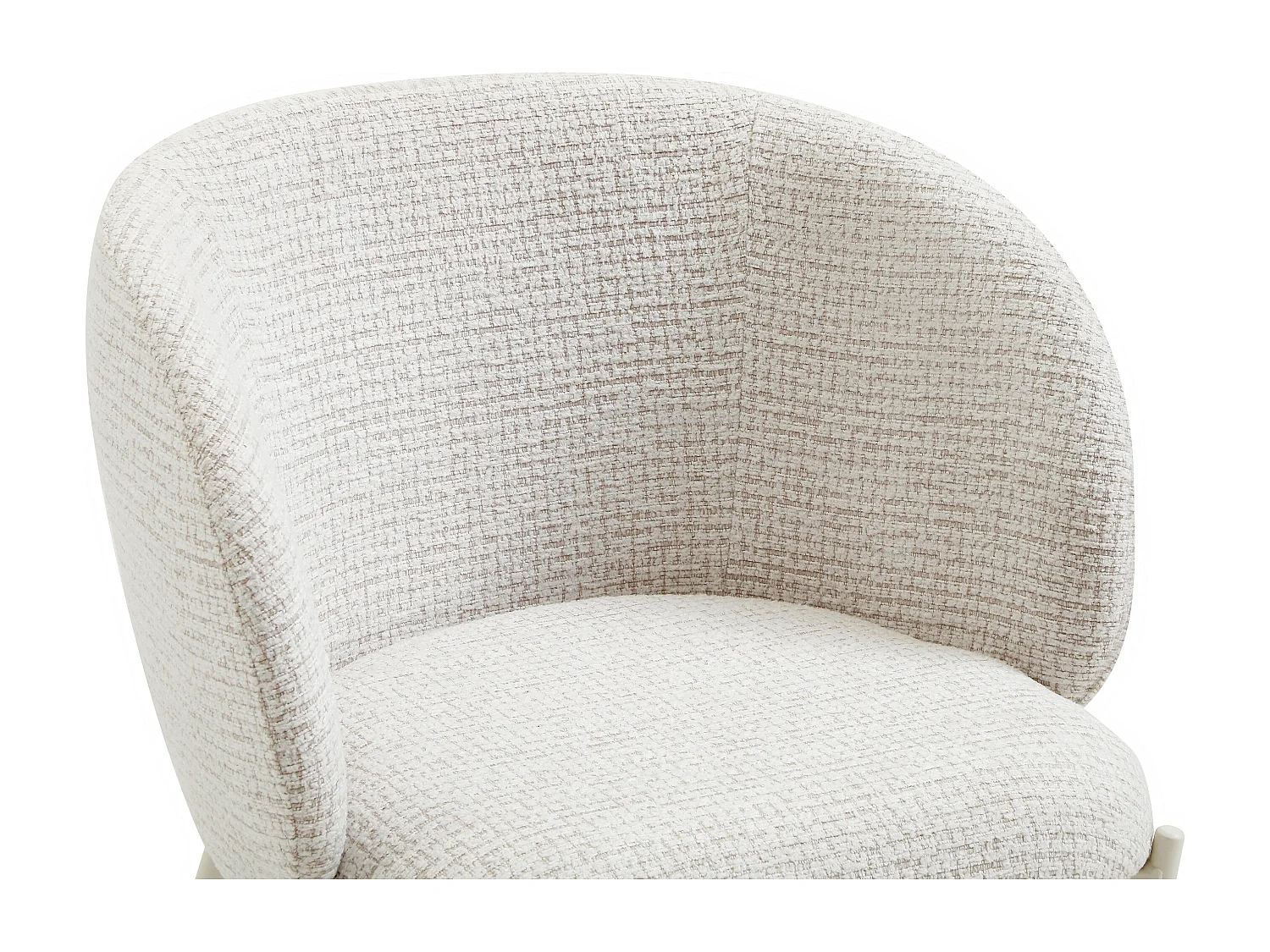 Lot de 6 chaises en tissu tweed et métal - Crème - SIJOLA