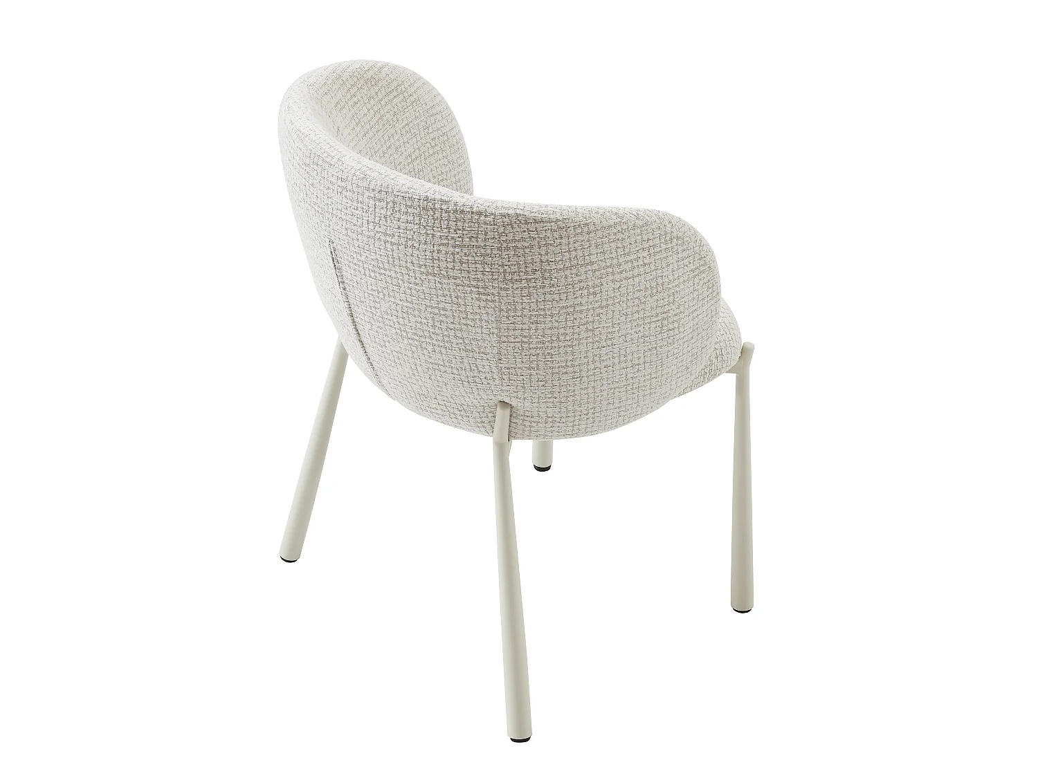 Lot de 6 chaises en tissu tweed et métal - Crème - SIJOLA