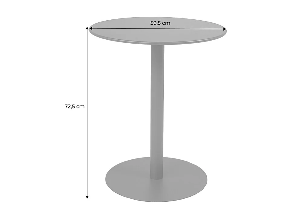 Table de jardin bistrot ronde acier 2 places anthracite - Ø60cm - Orea