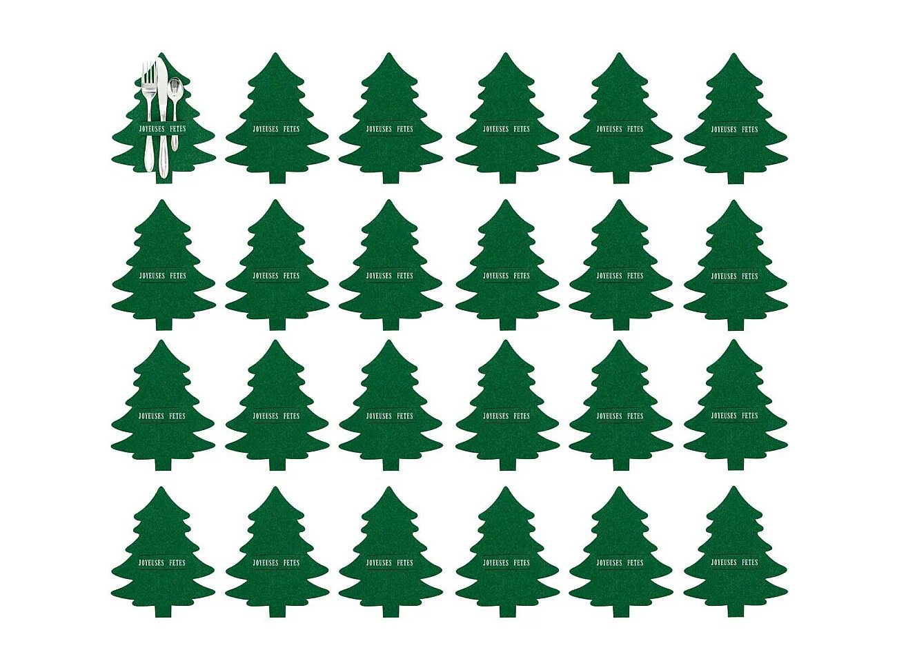 Porte-couverts de noel en feutrine (Lot de 24)