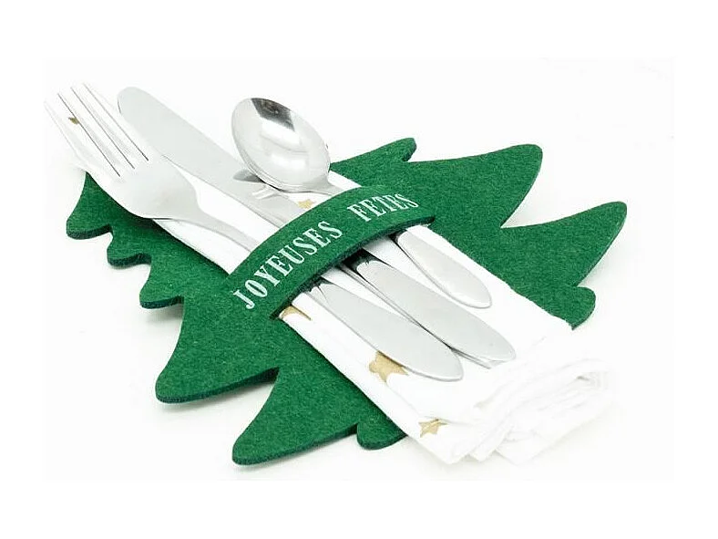 Porte-couverts de noel en feutrine (Lot de 24)