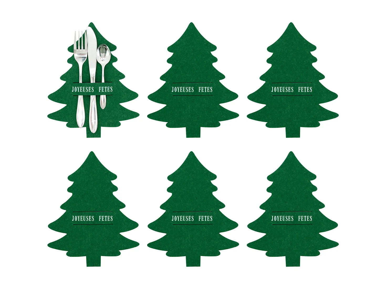 Porte-couverts de noel en feutrine (Lot de 24)