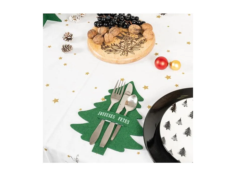 Porte-couverts de noel en feutrine (Lot de 24)