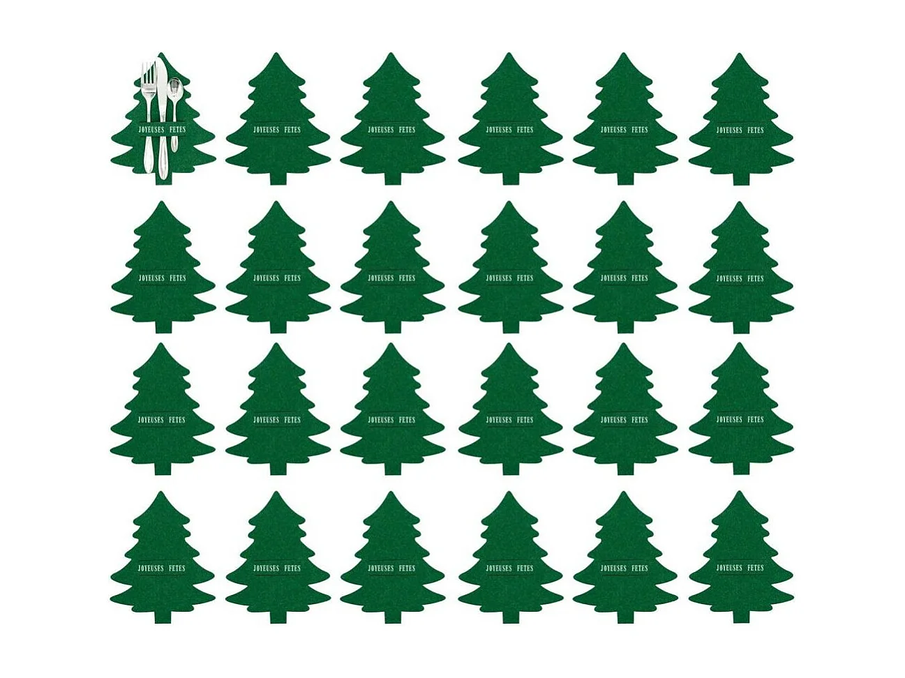 Porte-couverts de noel en feutrine (Lot de 24)