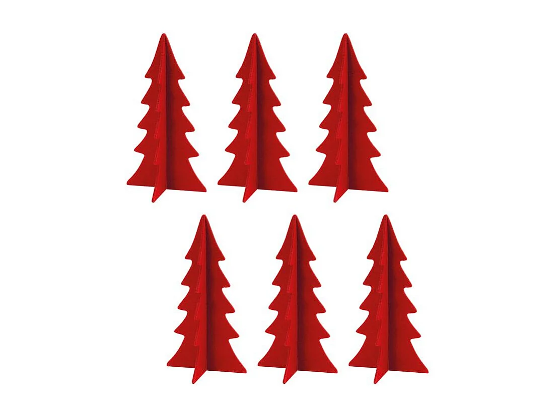 Sapins décoratifs en feutrine 20 cm (Lot de 12)