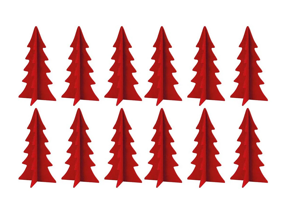 Sapins décoratifs en feutrine 20 cm (Lot de 12)