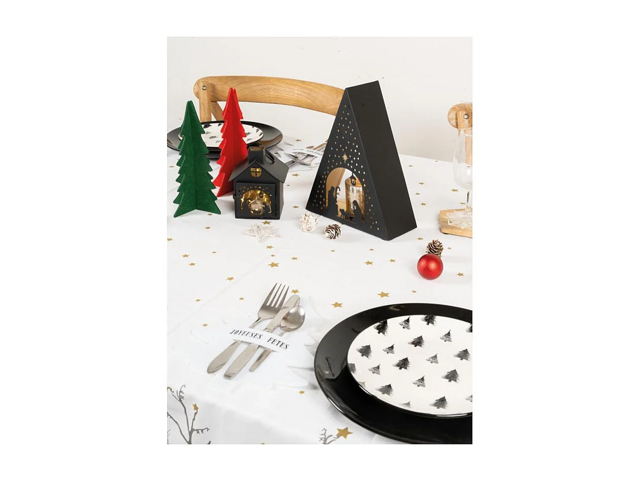 Sapins décoratifs en feutrine 20 cm (Lot de 12)