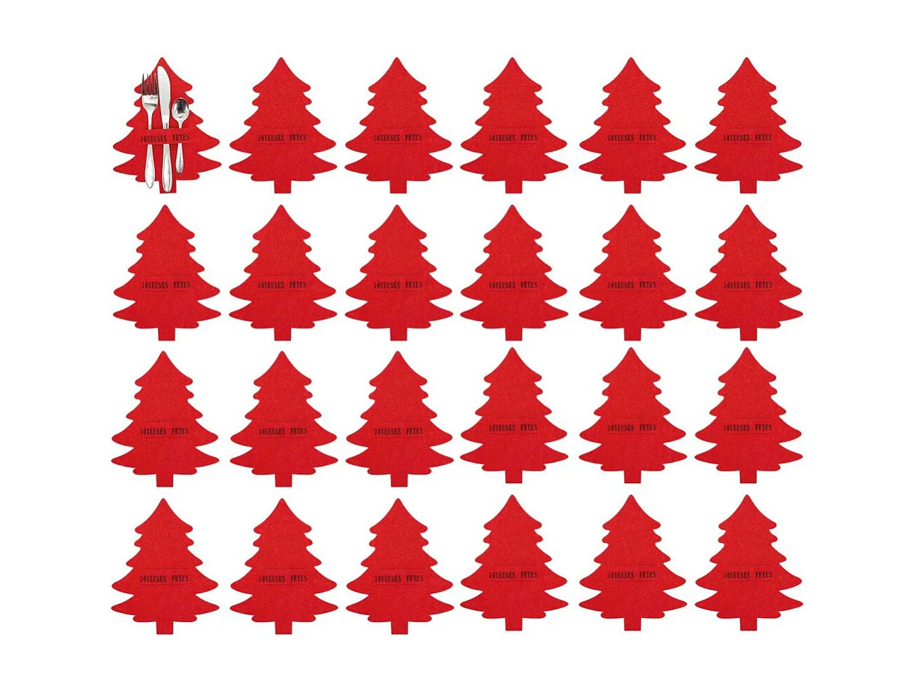 Porte-couverts de noel en feutrine (Lot de 24)
