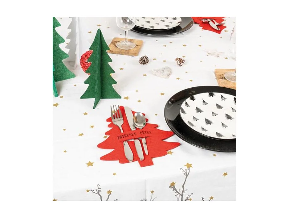 Porte-couverts de noel en feutrine (Lot de 24)