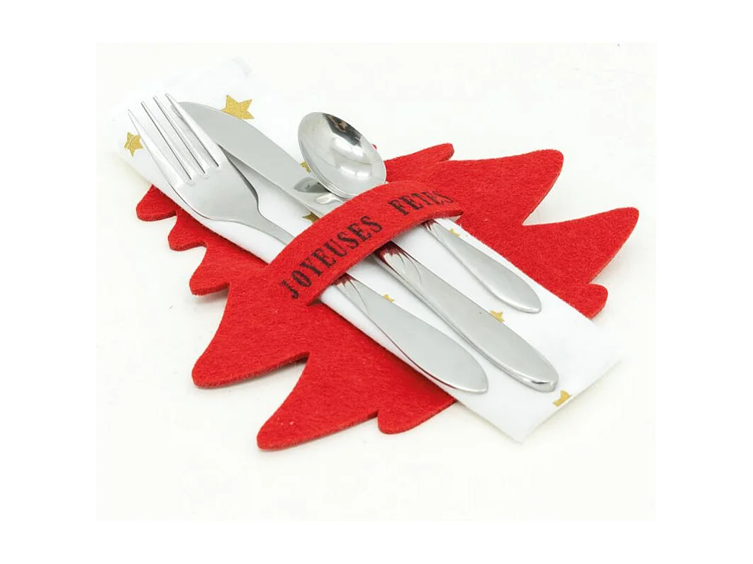 Porte-couverts de noel en feutrine (Lot de 24)