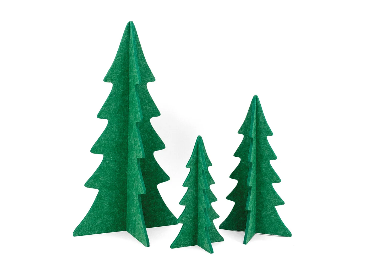 Lot de 2 sapins de Noël pliables en feutrine verte – Décoration de table ou rebord de fenêtre