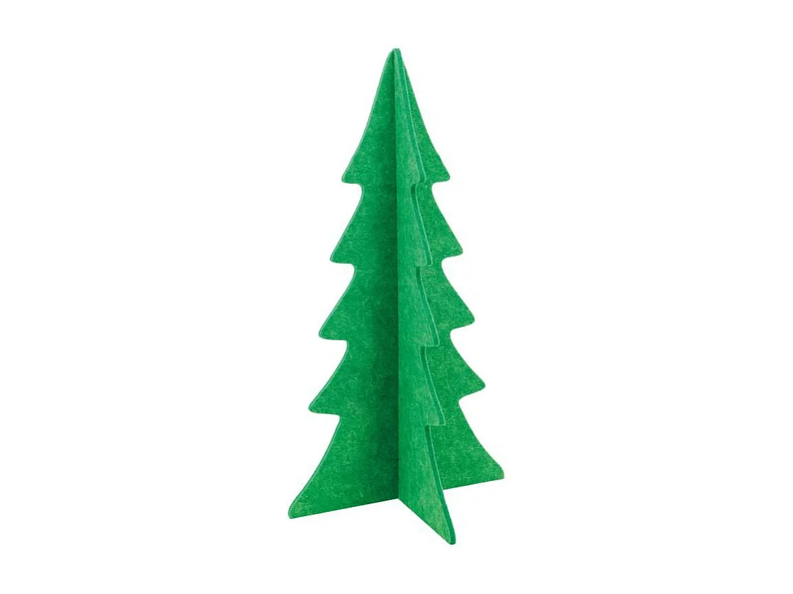 Lot de 2 sapins de Noël pliables en feutrine verte – Décoration de table ou rebord de fenêtre