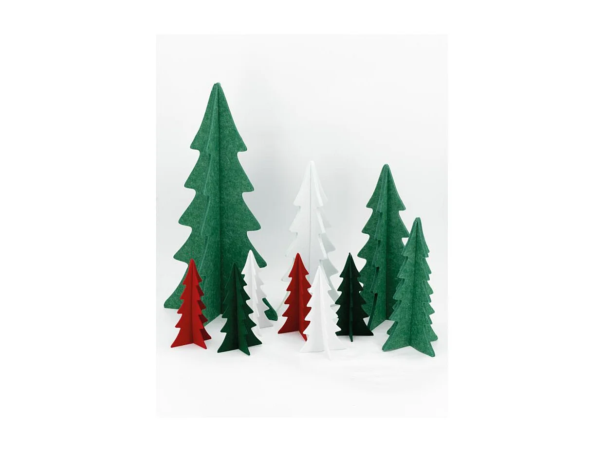 Lot de 2 sapins de Noël pliables en feutrine verte – Décoration de table ou rebord de fenêtre